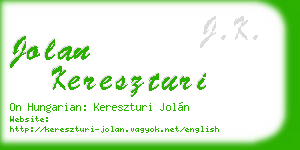 jolan kereszturi business card